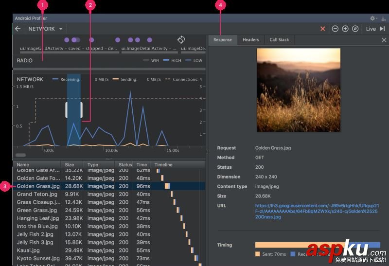 淺析AndroidStudio3.0最新 Android Profiler分析器(cpu memory network 分析器) android,studio3.0,profiler分析器,memory,network,cpu