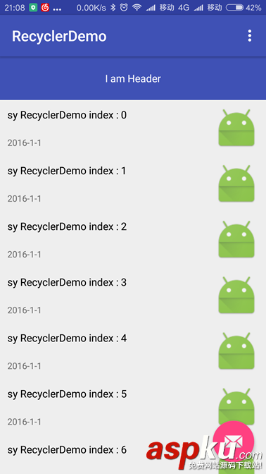 Android實戰RecyclerView頭部尾部添加方法示例 RecyclerView,添加頭部,尾部,Android