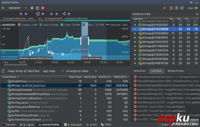 淺析AndroidStudio3.0最新 Android Profiler分析器(cpu memory network 分析器) android,studio3.0,profiler分析器,memory,network,cpu