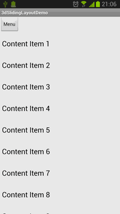 Android,3D滑動菜單,Android推拉門式立體特效,Android滑動菜單