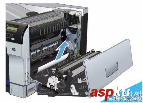 HP CP5225打印機右擋蓋卡紙該怎么清除? HP,CP5225,打印機