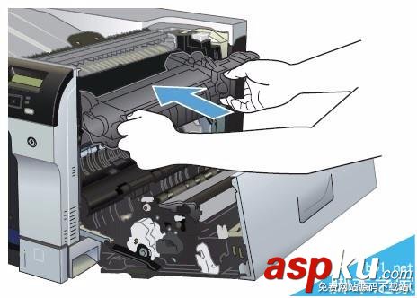 HP CP5225打印機右擋蓋卡紙該怎么清除? HP,CP5225,打印機