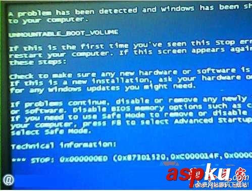 Win7系統藍屏且提示錯誤代碼0x000000ed的終極修復方法 Win7系統,藍屏,錯誤代碼,0x000000ed