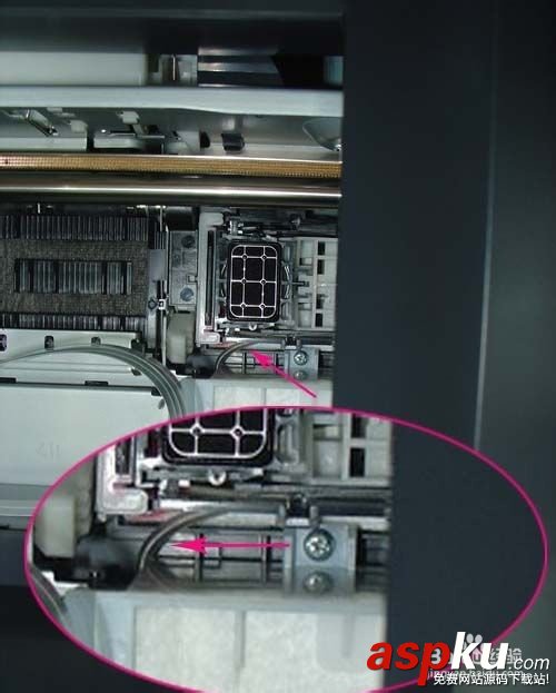 打印機怎么將廢墨管接出來? 打印機,廢墨管