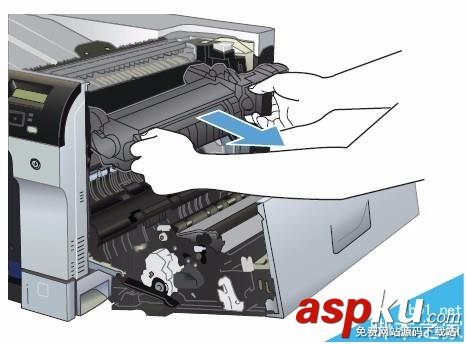 HP CP5225打印機右擋蓋卡紙該怎么清除? HP,CP5225,打印機