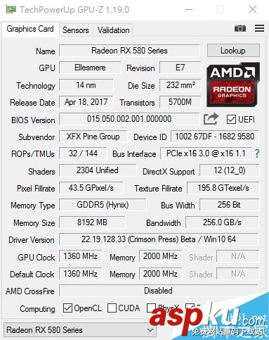 RX580,跑分,超頻,AMD