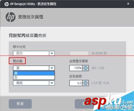 惠普D5800,紙張預(yù)設(shè)