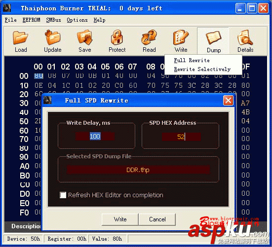 使用Thaiphoon更改DDR2內存條SPD信息