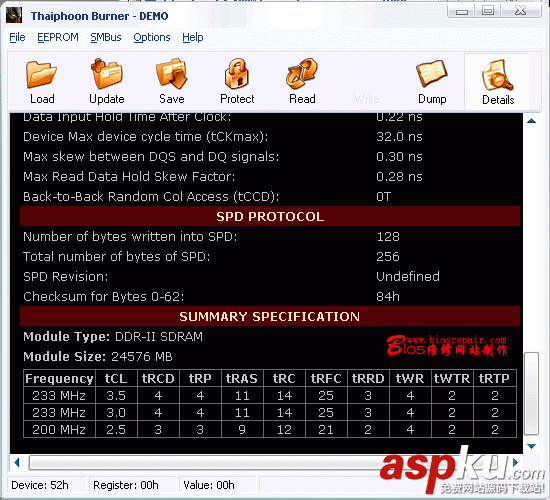 使用Thaiphoon更改DDR2內存條SPD信息