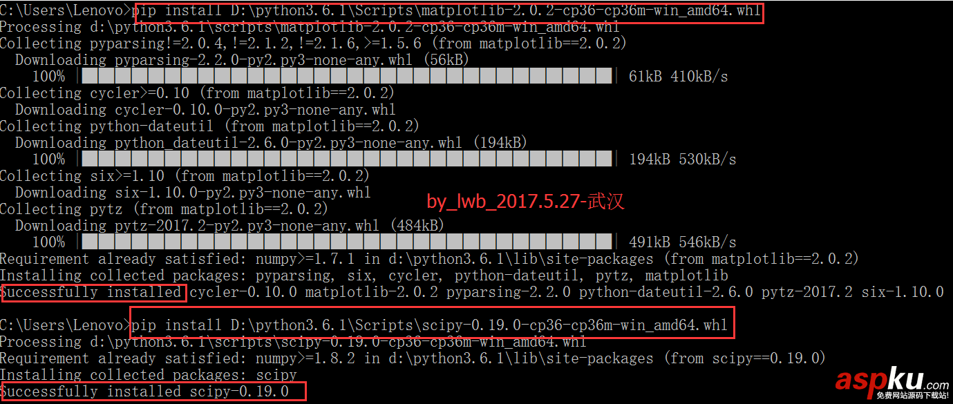 python,安裝numpy,matplotlib,scipy