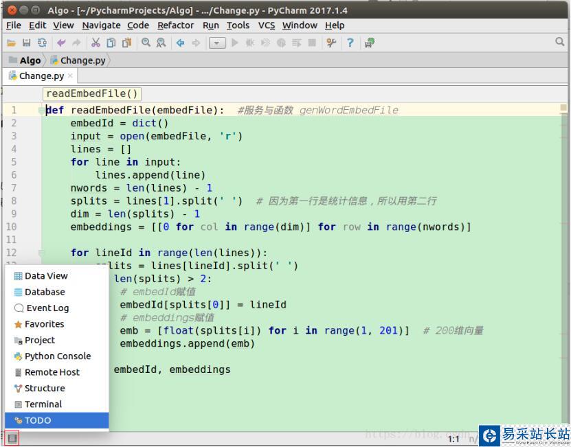 pycharm 顯示project 選項卡