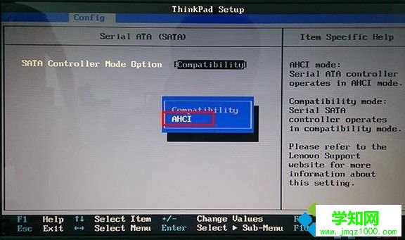 聯(lián)想Thinkpad BIOS開啟AHCI圖2