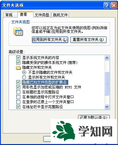 WinXP設置顯示文件擴展名的步驟5