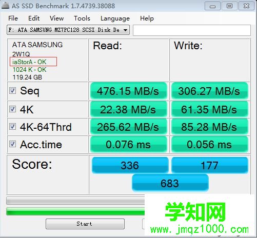顯示iaStorA-OK或者iaStor-OK表示AHCI已經開啟2