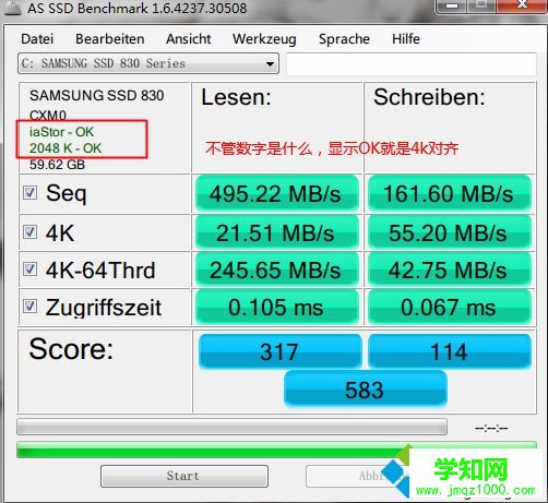 固態(tài)硬盤4k對齊檢測方法一 as ssd工具2