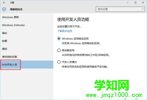 Win10系統(tǒng)開啟開發(fā)者模式的步驟5