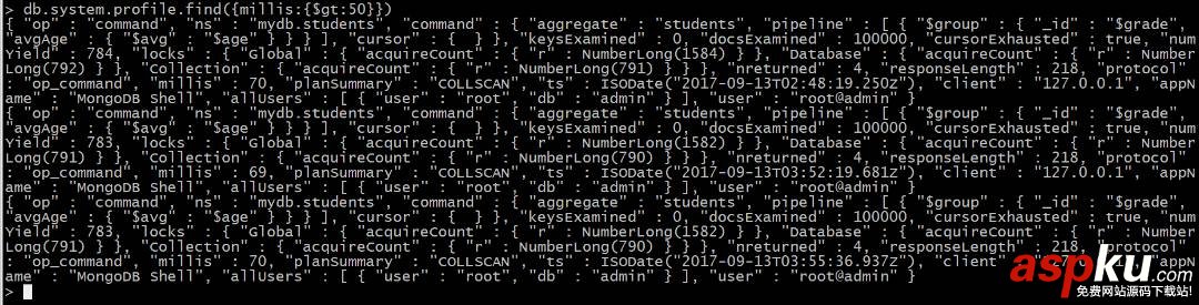 MongoDB如何查詢耗時記錄的方法詳解 mongodb,查詢耗時,查詢記錄,查詢