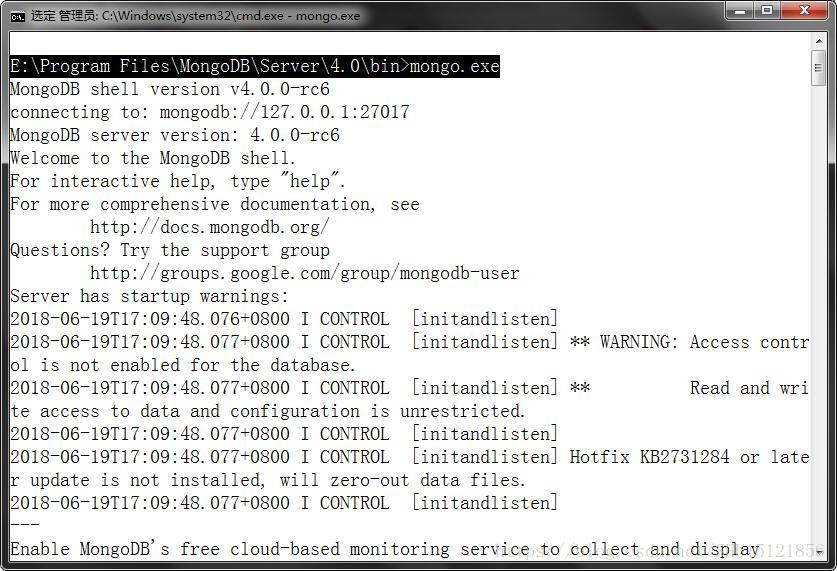 MongoDB,windows10,服務配置