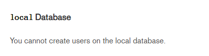 MongoDB,系統數據庫,local,創建用戶