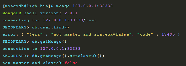 MongoDb的"not master and slaveok=false"錯(cuò)誤及解決方法 MongoDb,master,slaveok=false