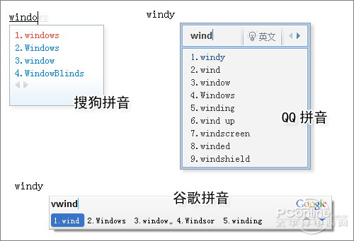 主流拼音輸入法大比拼