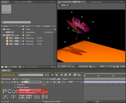 After Effects制作蝴蝶飛舞動畫 飛特網 AE實例教程