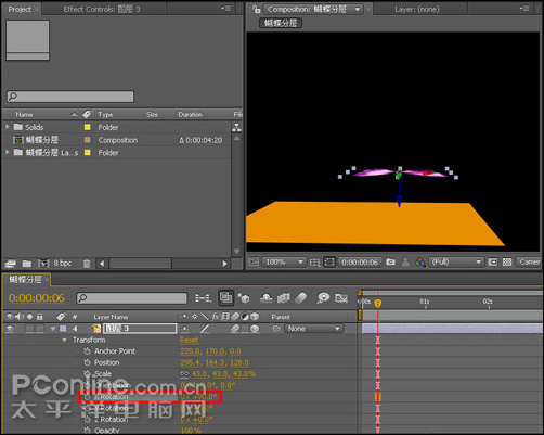 After Effects制作蝴蝶飛舞動畫 飛特網 AE實例教程