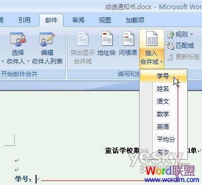 Word2007/2003郵件合并功能