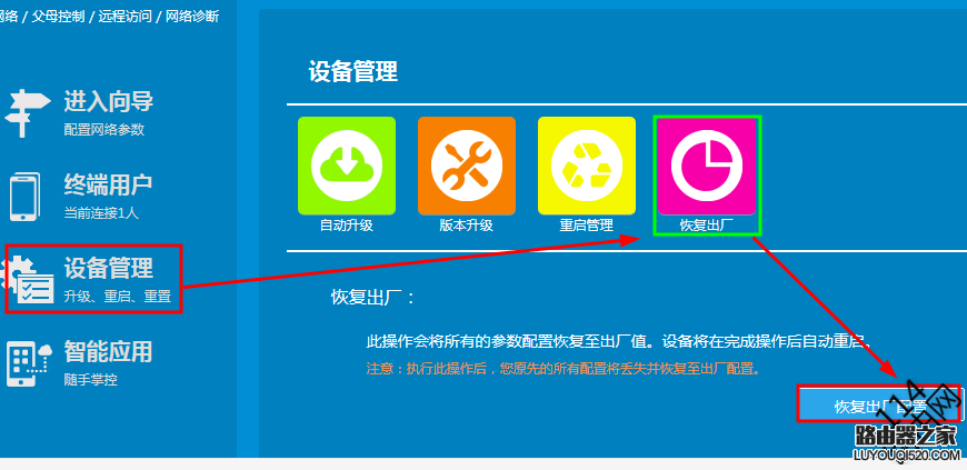 中興無線路由器E5600怎么恢復出廠設置?