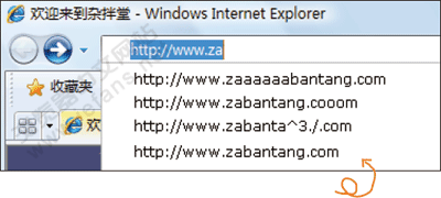 出現了這么多網址，其實只有最后一個才是正確的。