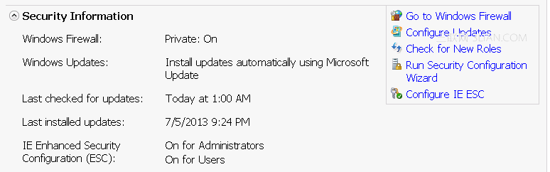 服務器管理設置