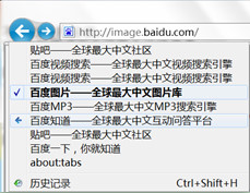 歷史導航的快速訪問