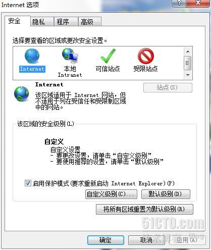 配置過的 Internet 控制面板