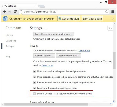 開啟Chrome瀏覽器Do Not Track功能 如何開啟瀏覽器“禁止跟蹤(Do Not Track)”的功能