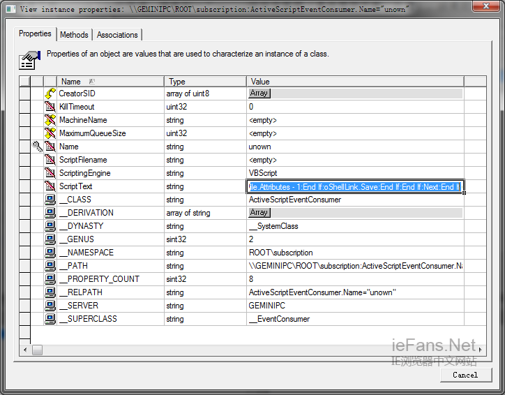 選擇view instant properties