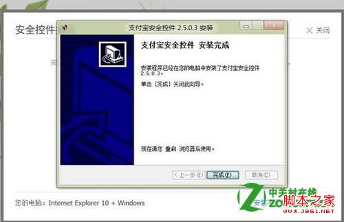 怎么在IE10安裝支付寶插件？