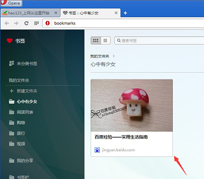 歐朋瀏覽器收藏網頁