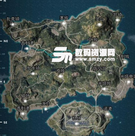 絕地求生國(guó)服絕地島地圖名稱(chēng)一覽