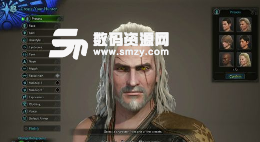 怪物獵人世界杰洛特捏臉數(shù)據(jù)分享