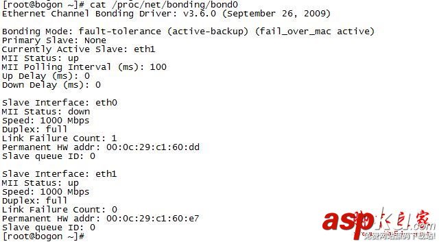 CentOS,雙網卡,主備模式