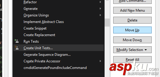 VS2012開啟右鍵菜單創建單元測試選項(Create Unit Tests) 的方法 VS2012,Create,Unit