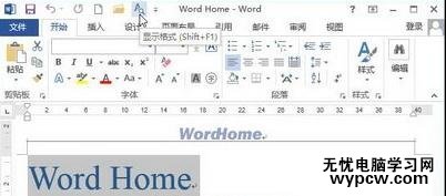 word2013中怎樣顯示格式