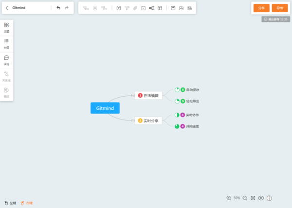 在線(xiàn)繪制實(shí)時(shí)分享，有云端思維導(dǎo)圖GitMind就夠了