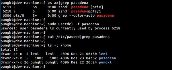 Linux如何使用userdel刪除用戶