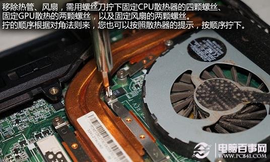 將筆記本的散熱片與散熱風扇拆下來