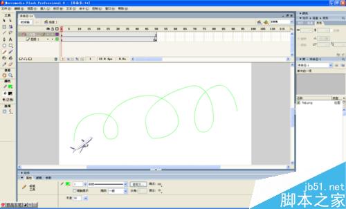 flash制作引導層動畫-飛機飛行