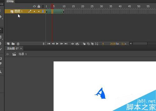 Flash中怎么做字母a到b的轉(zhuǎn)換的動畫