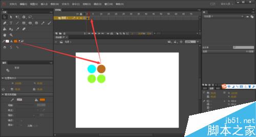 flash中制作來回滾動的小球球