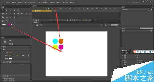 flash中制作來回滾動的小球球