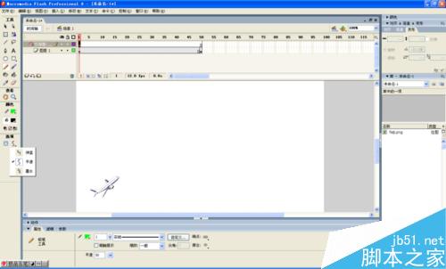 flash制作引導層動畫-飛機飛行